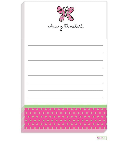 personalized - flutter butterfly notepad