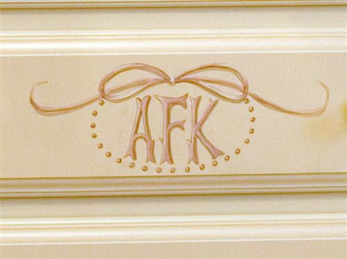french chest with monogram