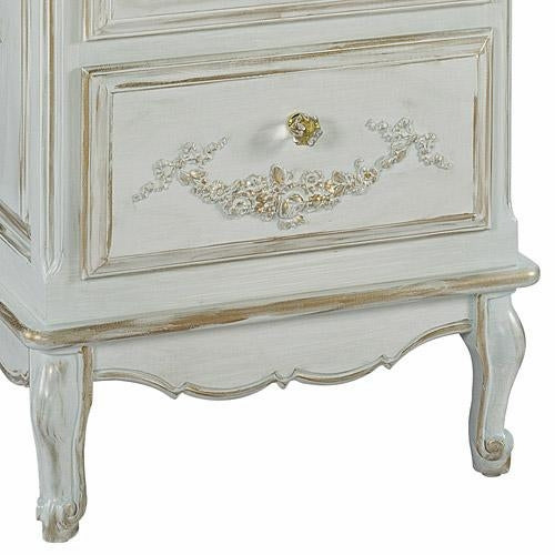 french night table - versailles finish & moulding