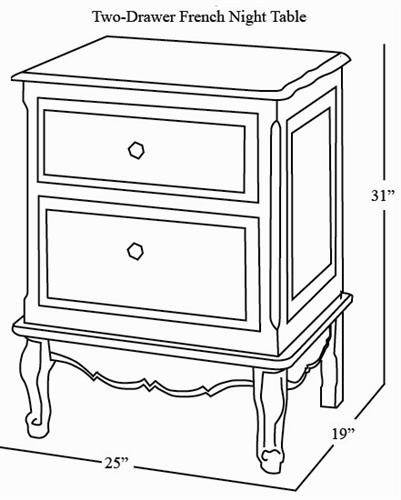 french night table - versailles finish & moulding