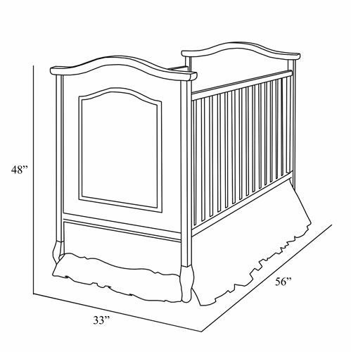 french panel crib antique (french walnut)