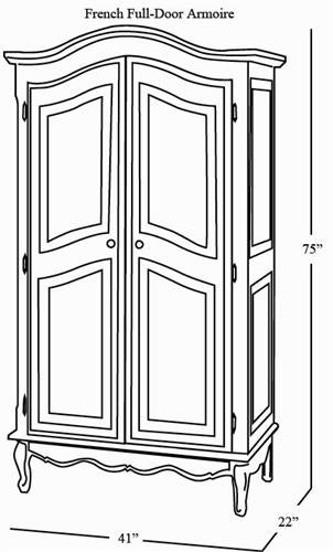 full door french armoire - caning