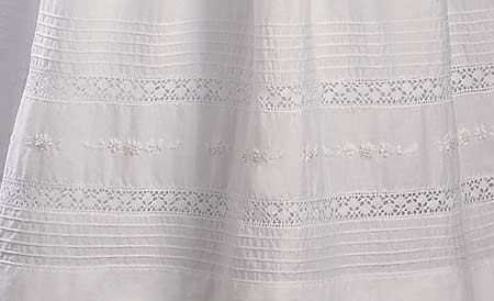 girls short sleeve christening gown with hand embroidery