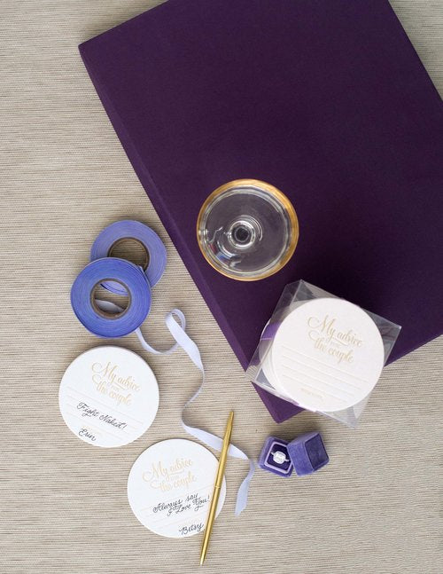 Gold Foil Stamped Advice Coasters