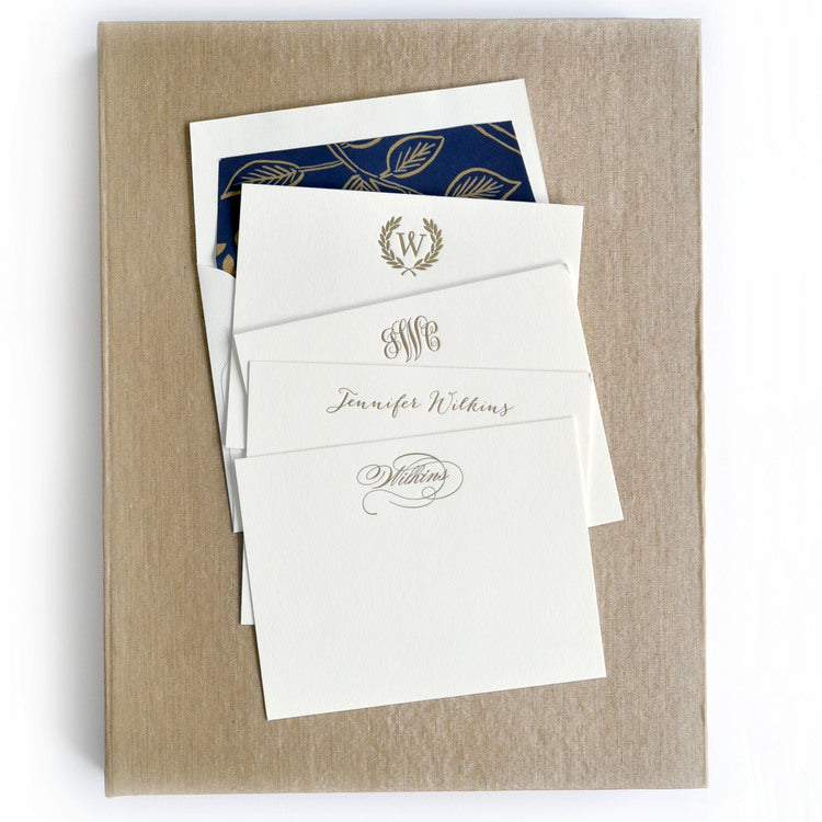 grand champagne silk stationery box - g16