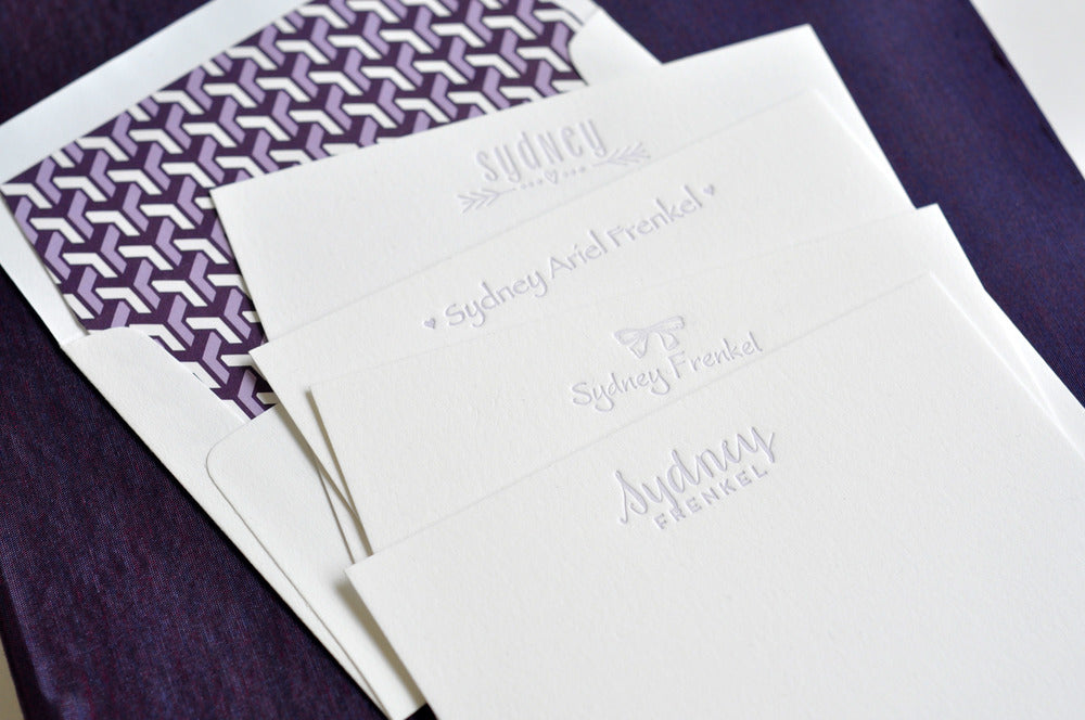 grand purple silk stationery box - g14