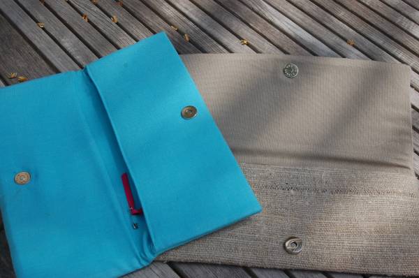 linen clutch with castings