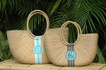 monogrammed basket shoulder bag
