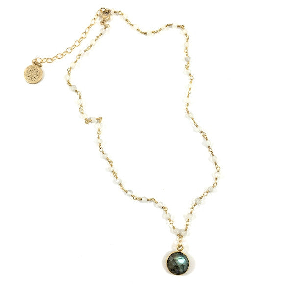 Moonstone & Labradorite Heather Choker Necklace