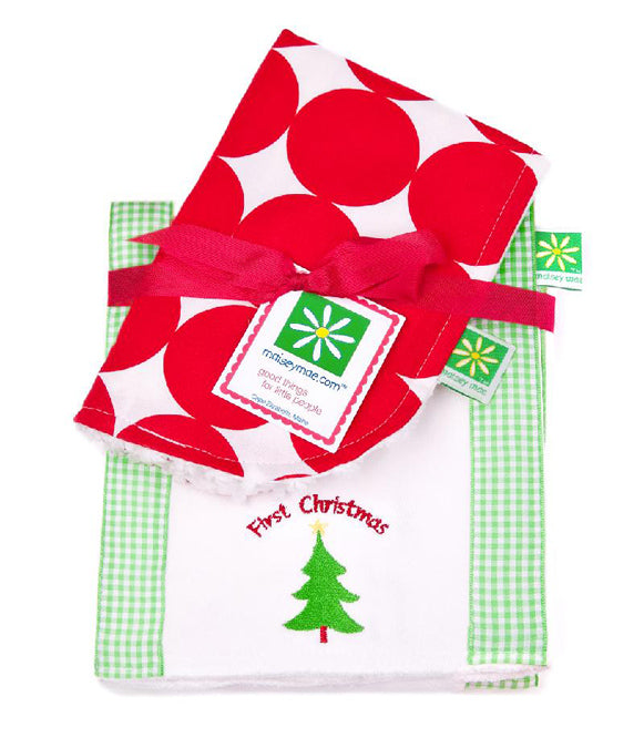 baby's first christmas burp cloth