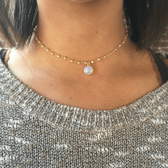 Opal and Gold Heather Choker Necklace