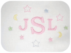 personalized embroidered baby pillow - girl