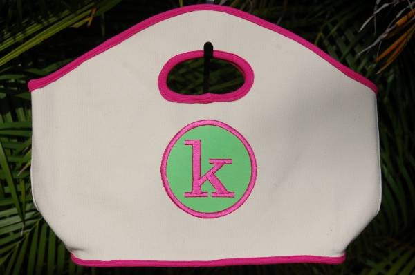 personalized canvas gg bag with applique