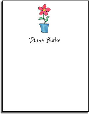 personalized everyday notes blooming red