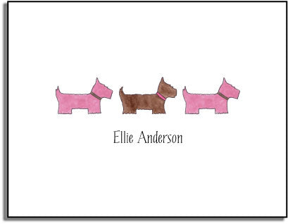 personalized everyday notes preppy pups in pink