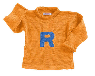 personalized knit letter sweater (custom colors available)