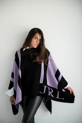 personalized striped blanket poncho
