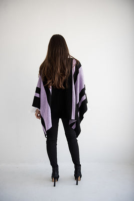 personalized striped blanket poncho