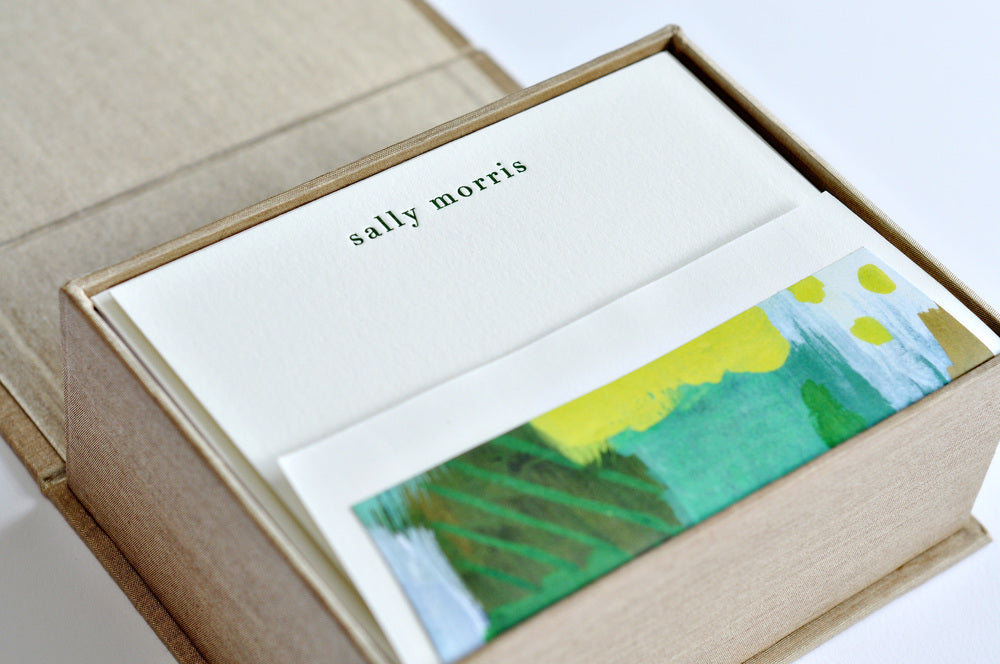 petite champagne silk stationery box - p17
