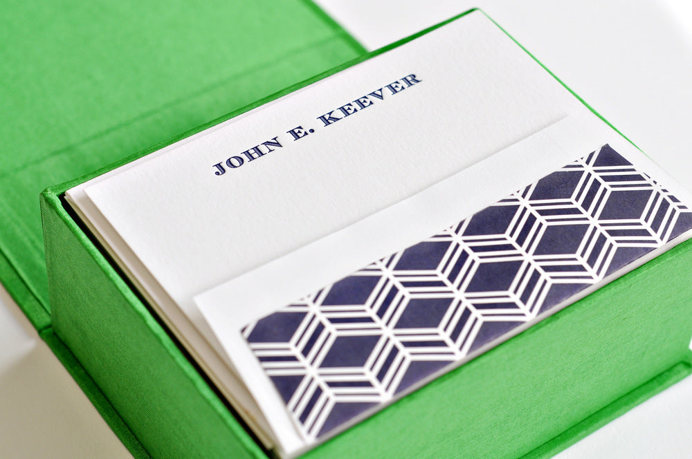 petite green silk stationery box - p15