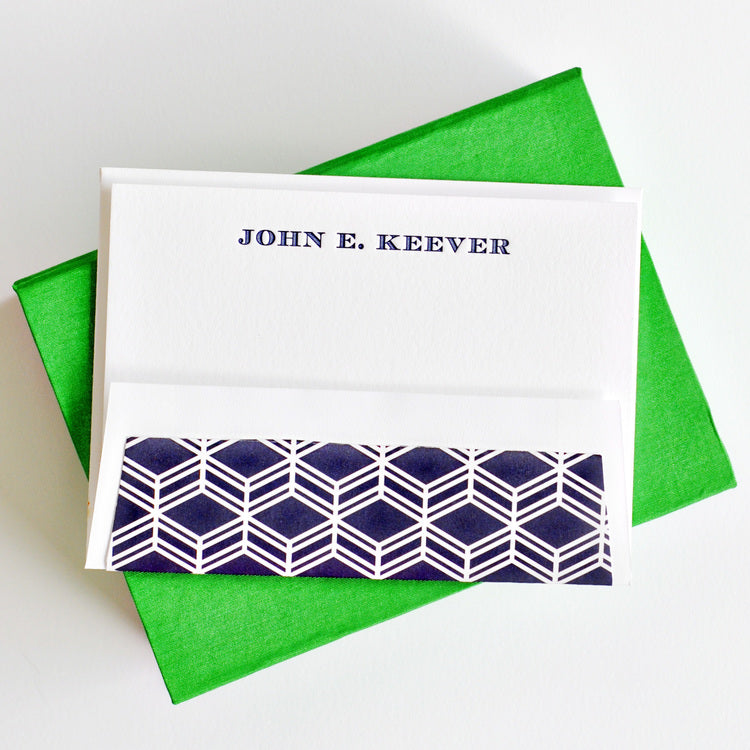 petite green silk stationery box - p15