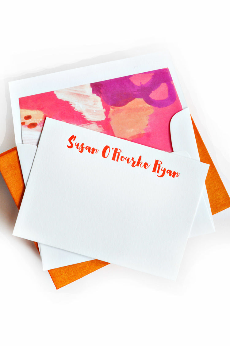 petite orange silk stationery box - p10