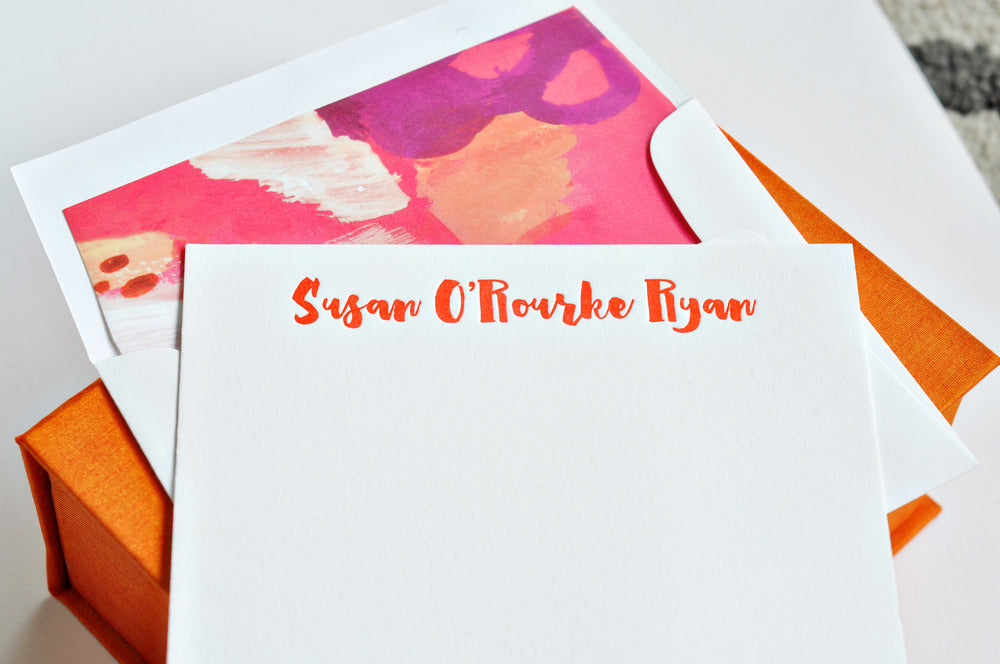 petite orange silk stationery box - p10