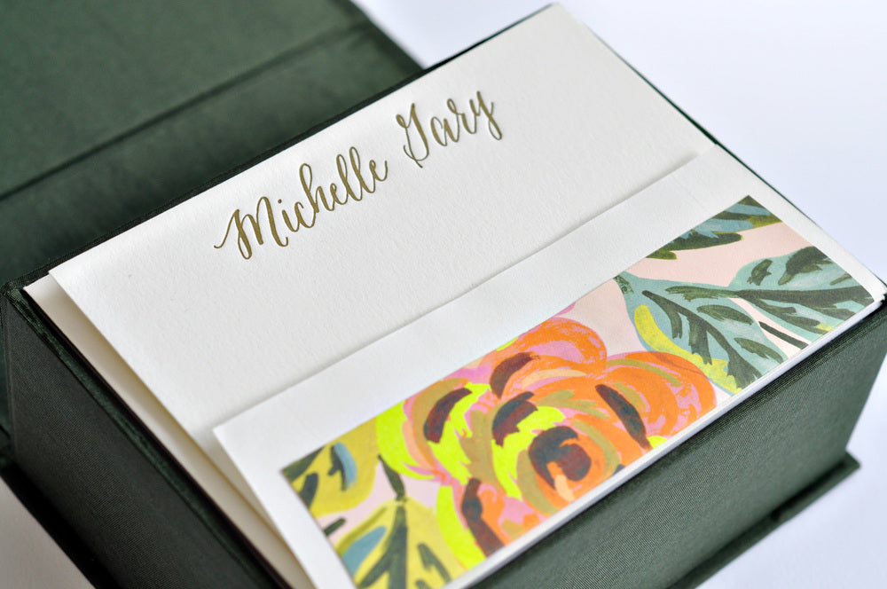 petite pine silk stationery box - p13
