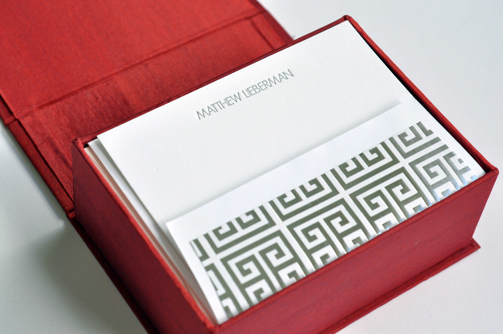 petite red silk stationery box - p4