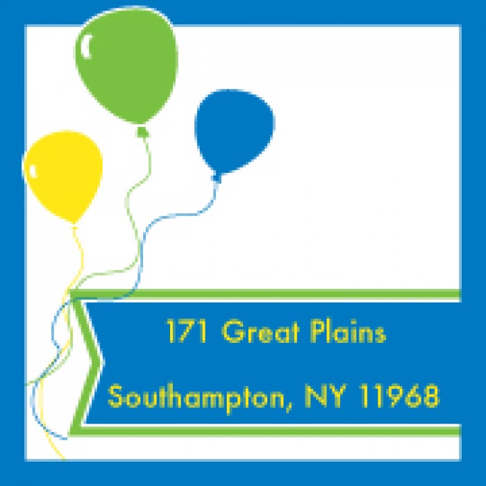 kid's parties invitations - big day balloons blue