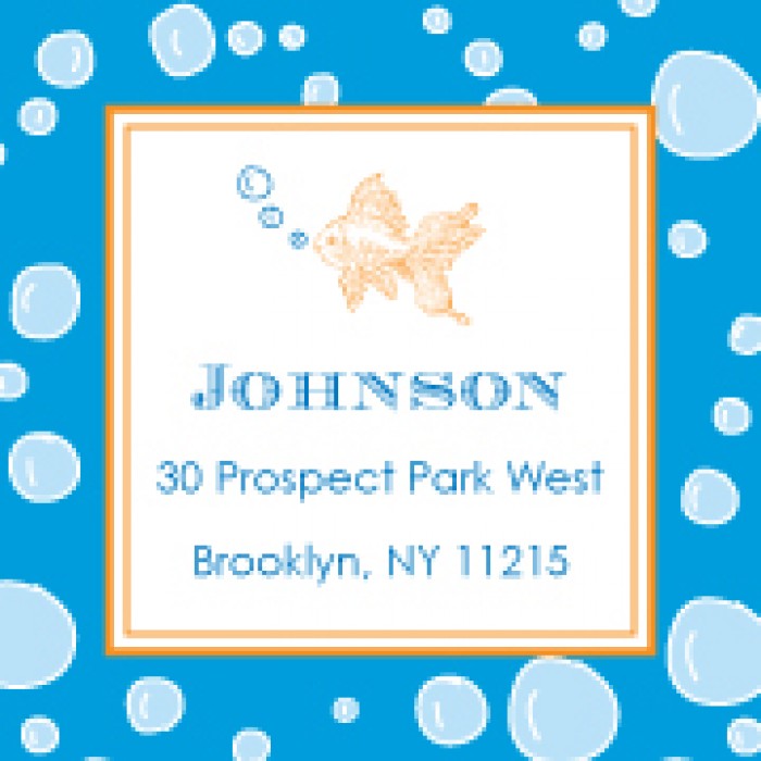 kid's parties invitations - goldfish birthday bubbles