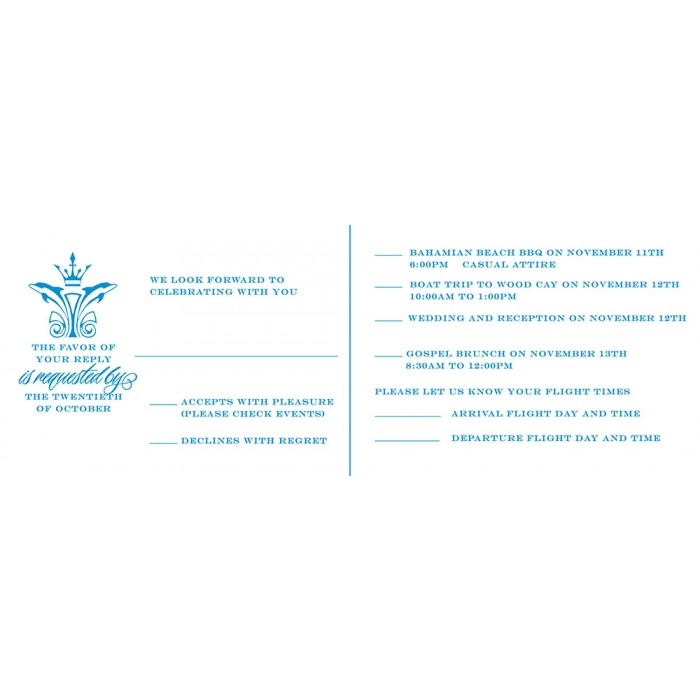 catherine & harold rsvp card