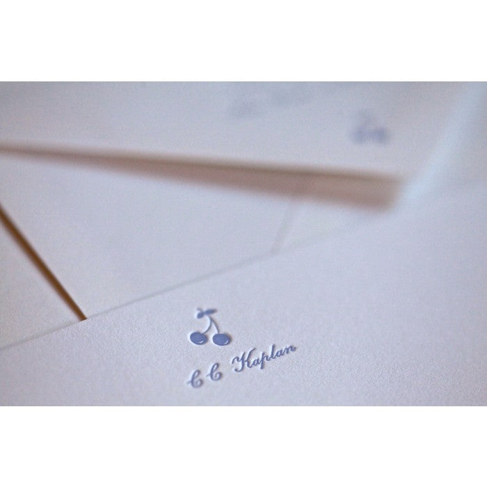cherries iris baby stationery