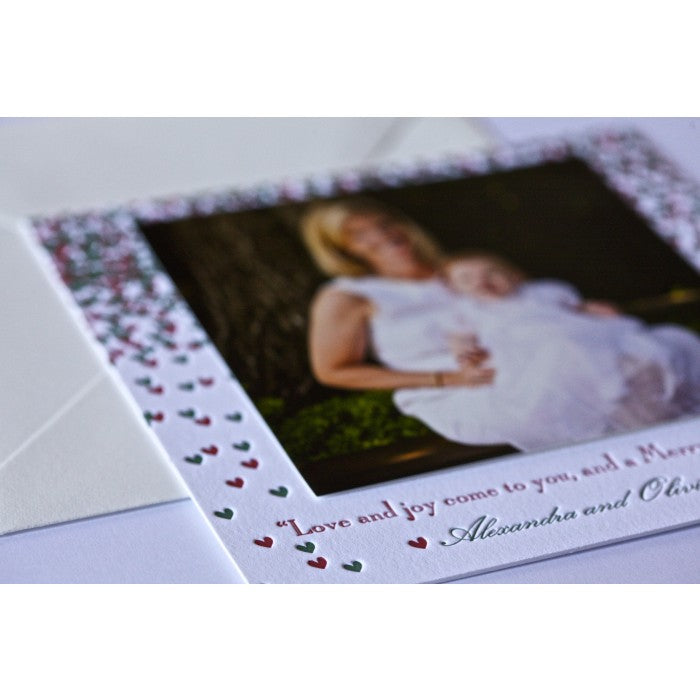 cascading hearts holiday card