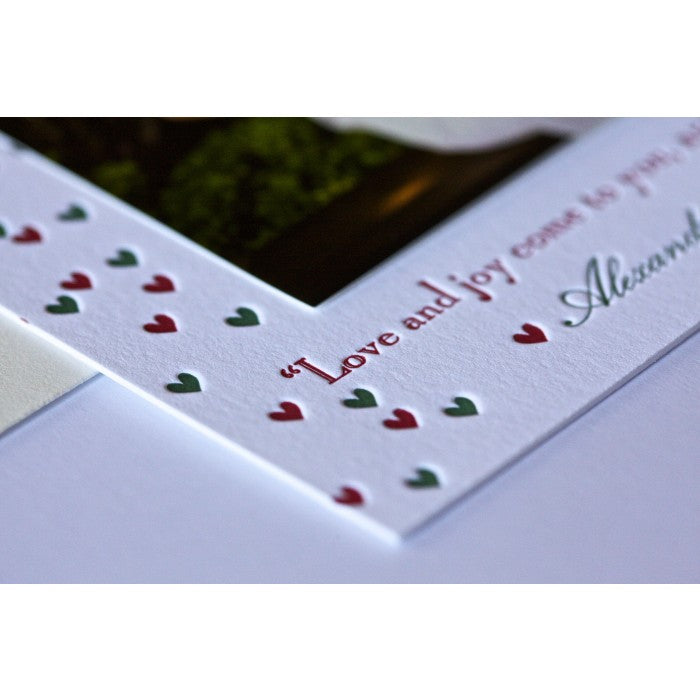 cascading hearts holiday card