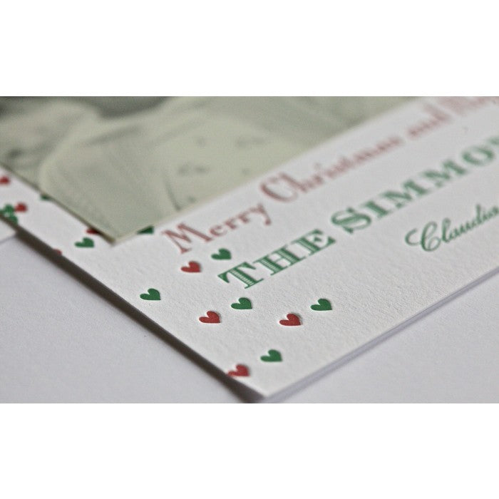 cascading hearts holiday card