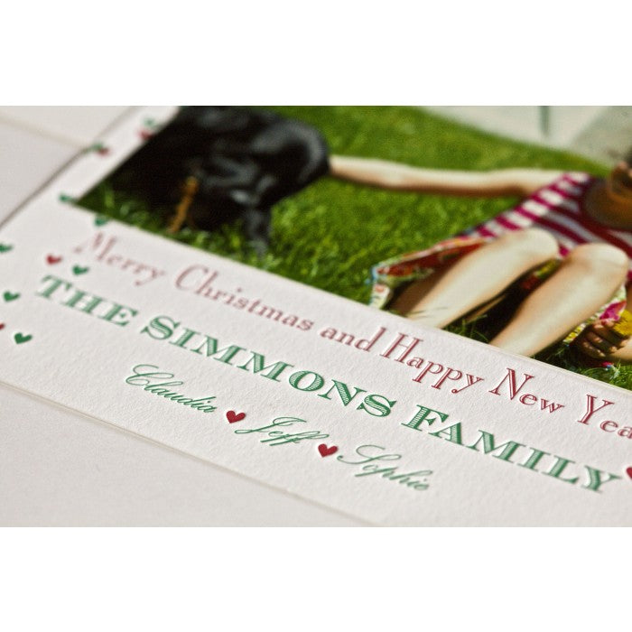 cascading hearts holiday card