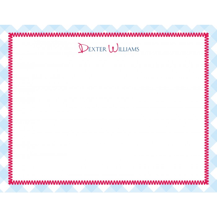 flat print baby announcement - gingham blue