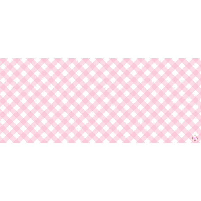 flat print baby announcement - gingham pink