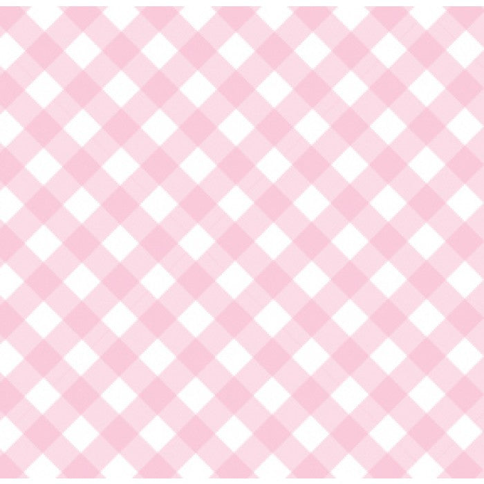 flat print baby announcement - gingham pink