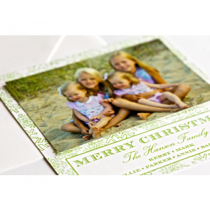 green snow holiday card
