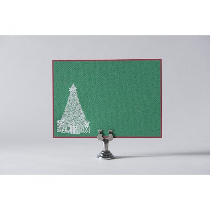 engraved holiday christmas tree note cards