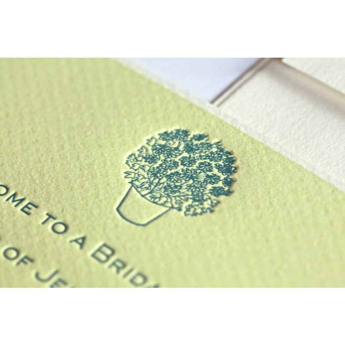 married mums flowers pot invitation