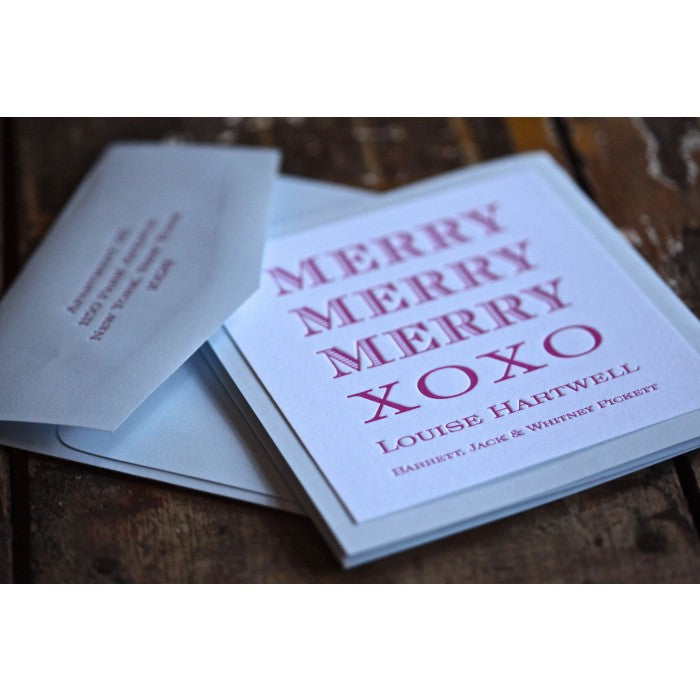 merry tri-fold holiday card