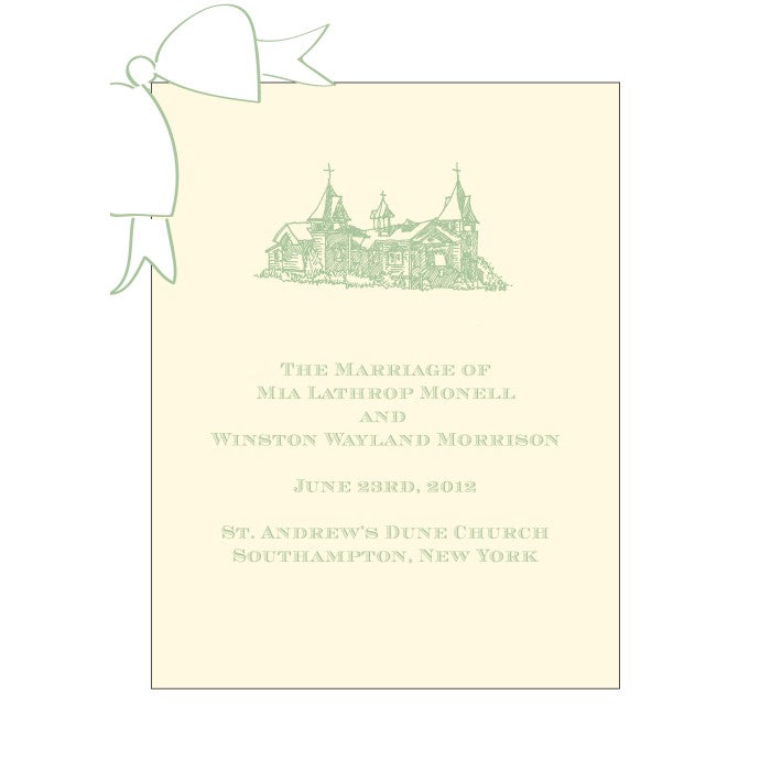 mia & winn wedding program cover cards