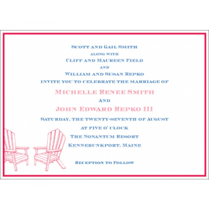 michelle & jed wedding invitation card