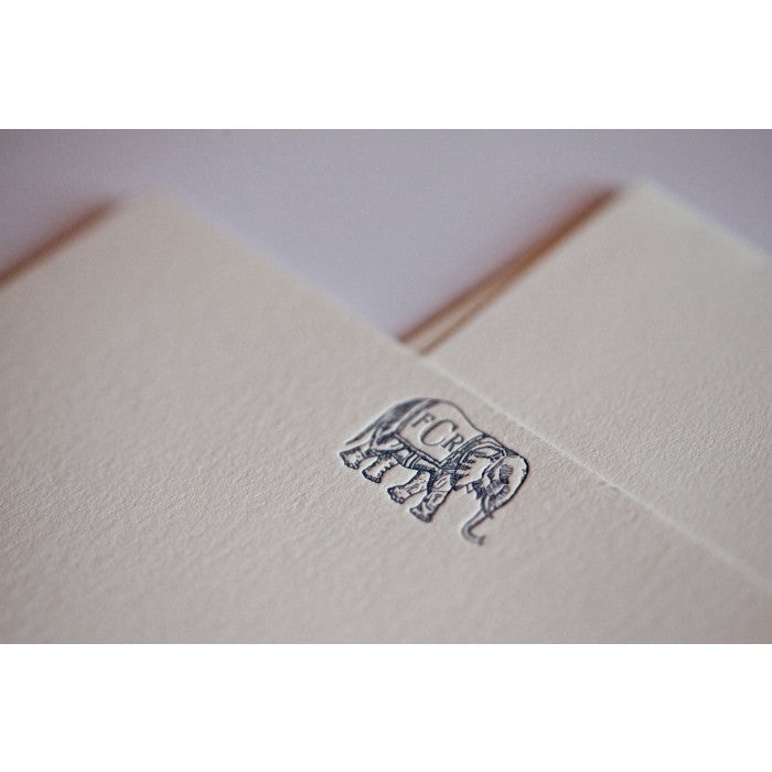 monogram elephant baby stationery