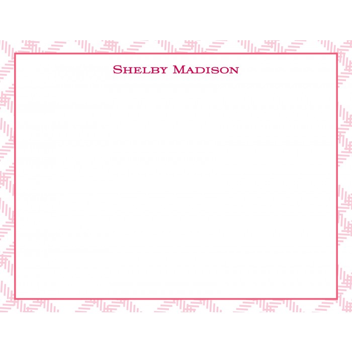 flat print baby announcement - pink tartan