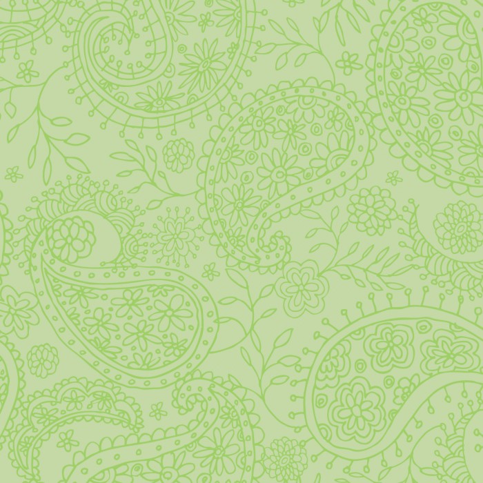 flat print baby announcement - pretty paisley blue