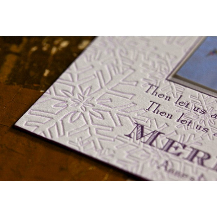 purple snow holiday card
